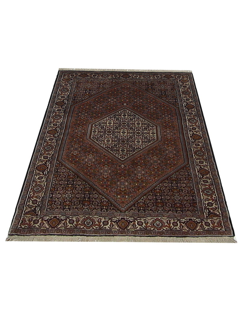 Fasa Bijar 33592 Rust Ivory Traditional Hand Knotted Rug
