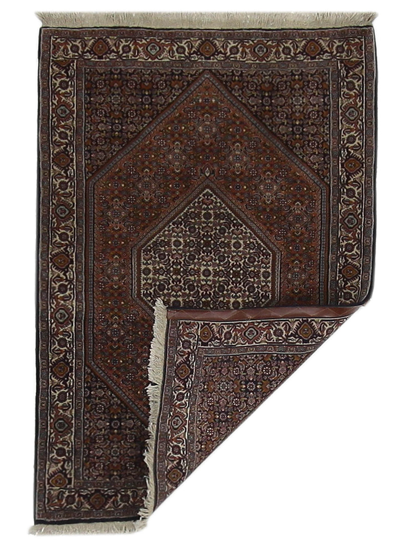 Fasa Bijar 33592 Rust Ivory Traditional Hand Knotted Rug