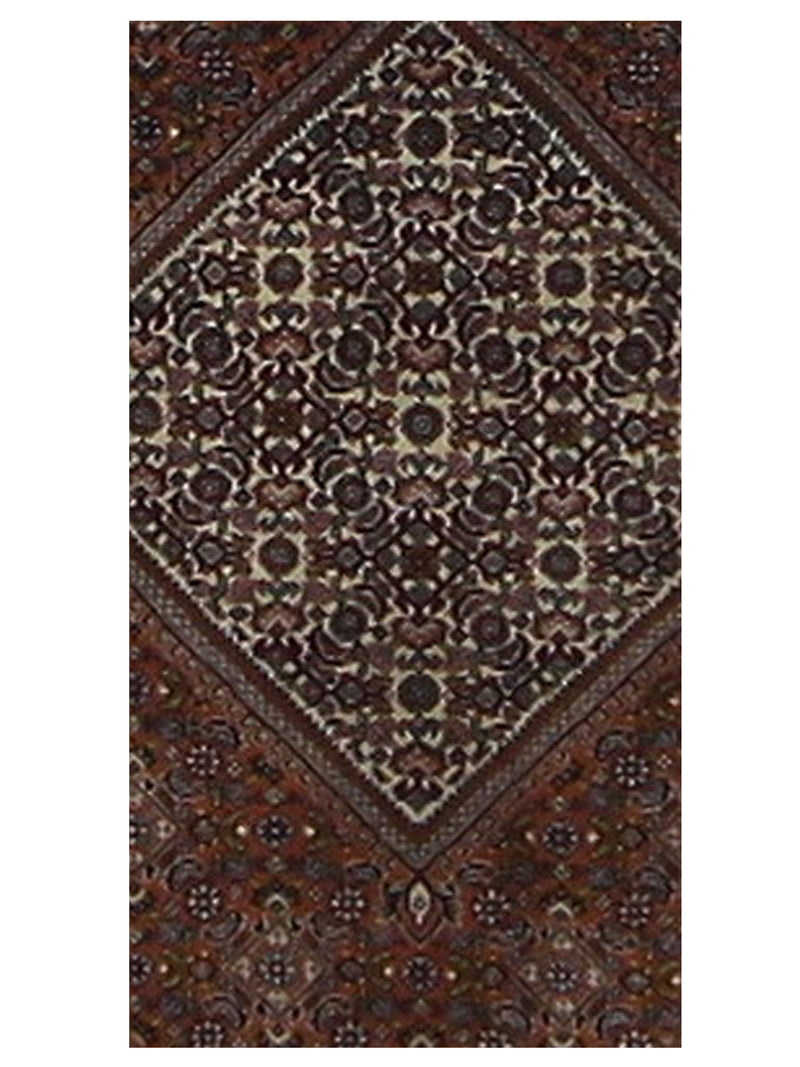Fasa Bijar 33592 Rust Ivory Traditional Hand Knotted Rug