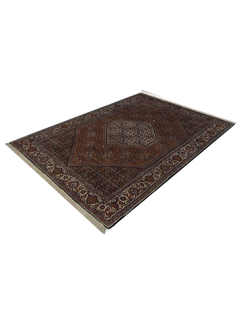 Fasa Bijar 33592 Rust Ivory Traditional Hand Knotted Rug