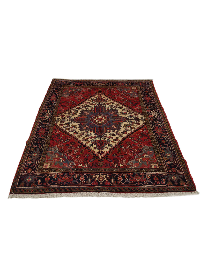 Fasa Antique Heriz 33601 Rust Indigo Traditional Antique Rug