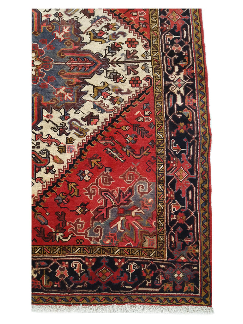Fasa Antique Heriz 33601 Rust Indigo Traditional Antique Rug