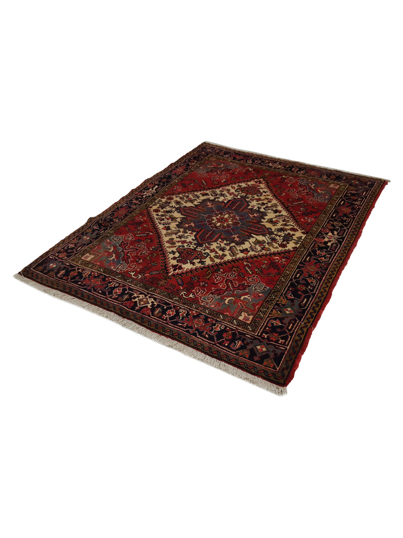 Fasa Antique Heriz 33601 Rust Indigo Traditional Antique Rug