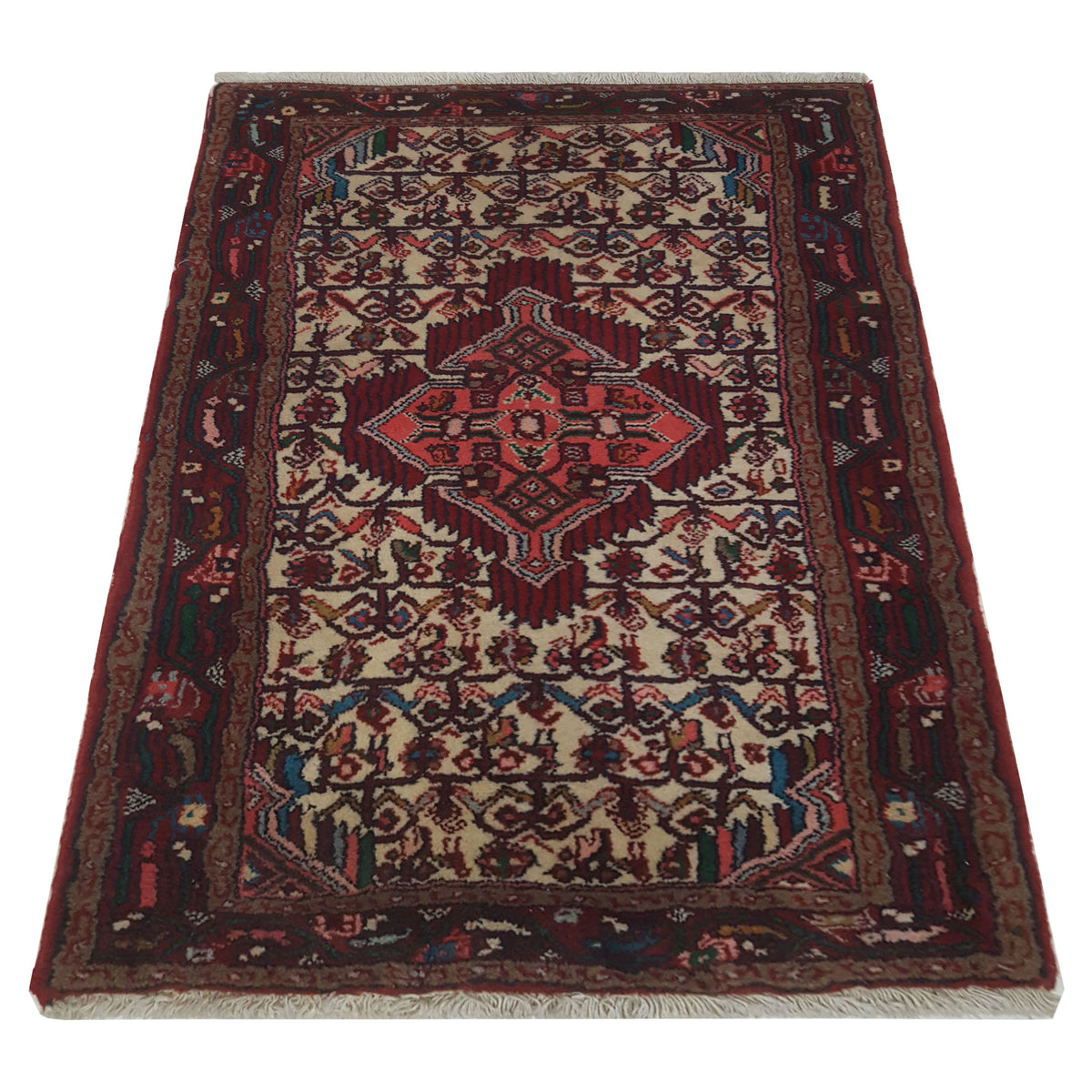 Pacific Persian 33606 Ivory Red Traditional Hand Knotted Rug