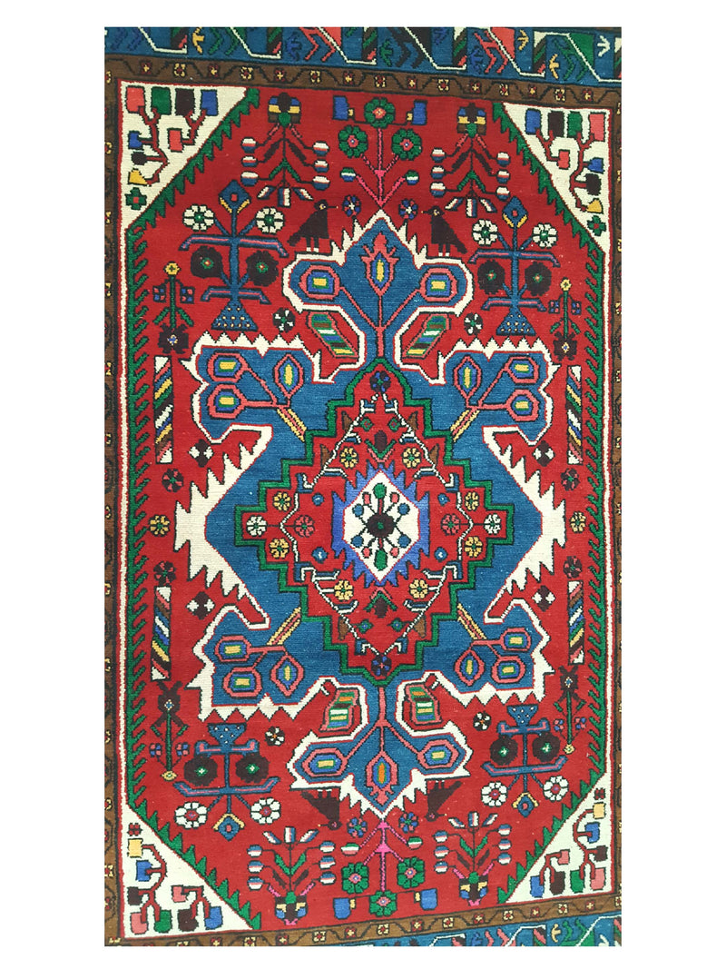 Fasa Persian 33639 Red Blue Traditional Semi Antique Rug