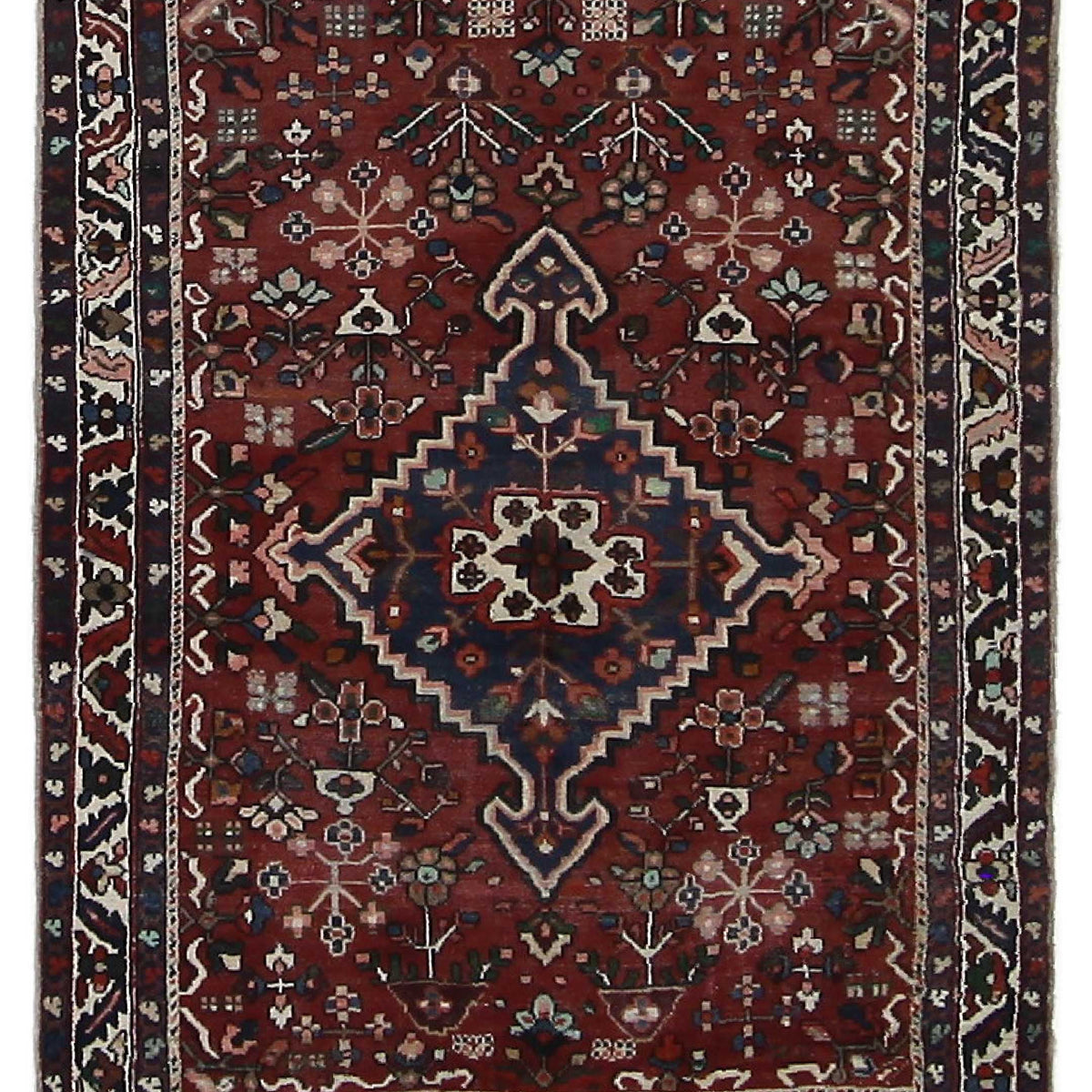 Fasa Antique Bakhtiyari  Burgundy Ivory Traditional