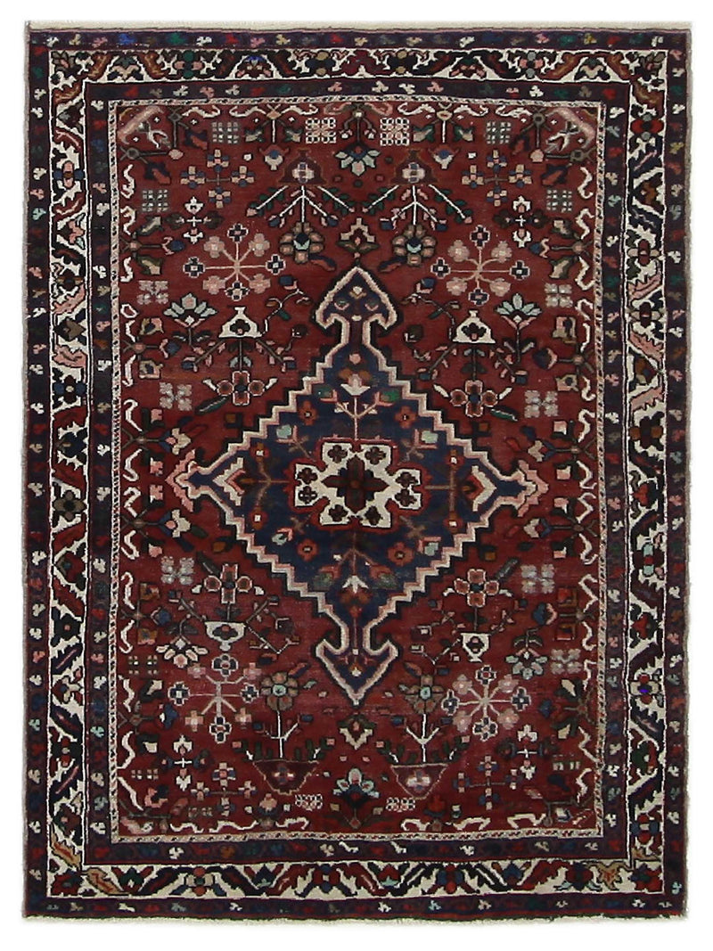 Fasa Antique Bakhtiyari  Burgundy Ivory Traditional