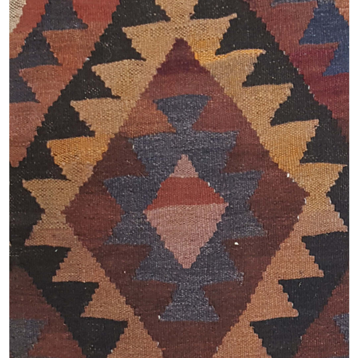 Pacific Afghan 33740 Brown Khaki Kilim Hand Knotted Rug