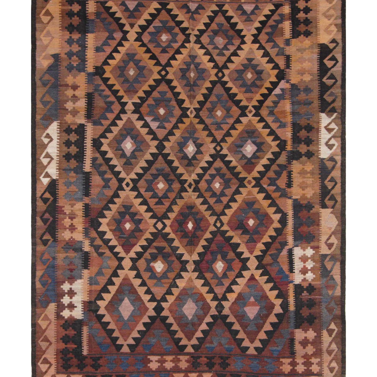 Pacific Afghan  Brown Khaki Kilim