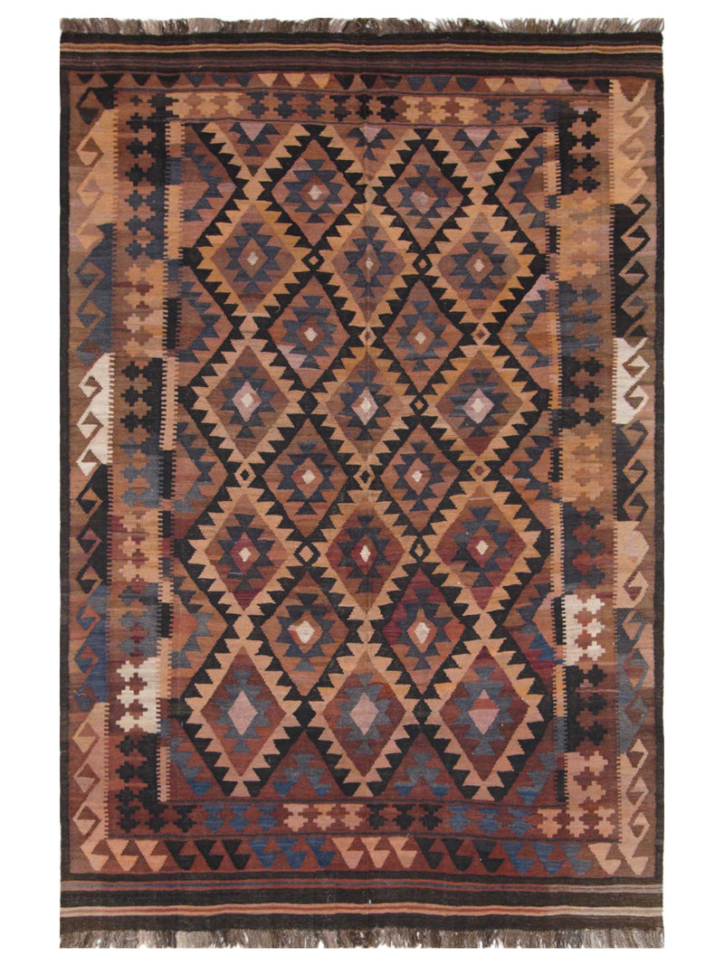 Pacific Afghan  Brown Khaki Kilim