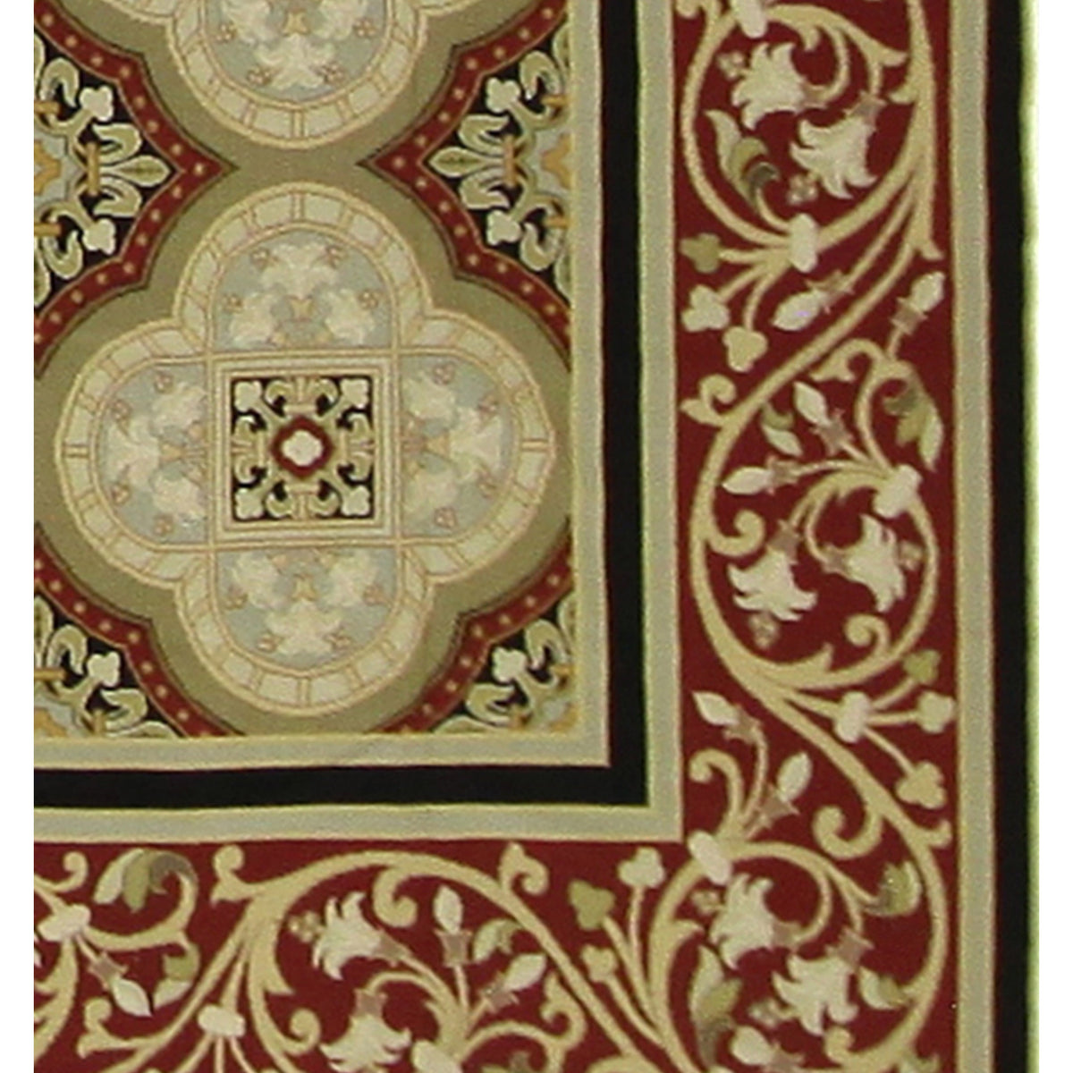 Pacific Needle Point 33755 Beige Red Tapestry Needle Point Rug