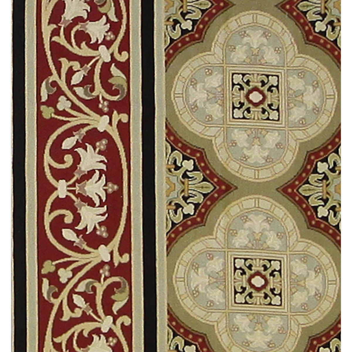 Pacific Needle Point 33755 Beige Red Tapestry Needle Point Rug
