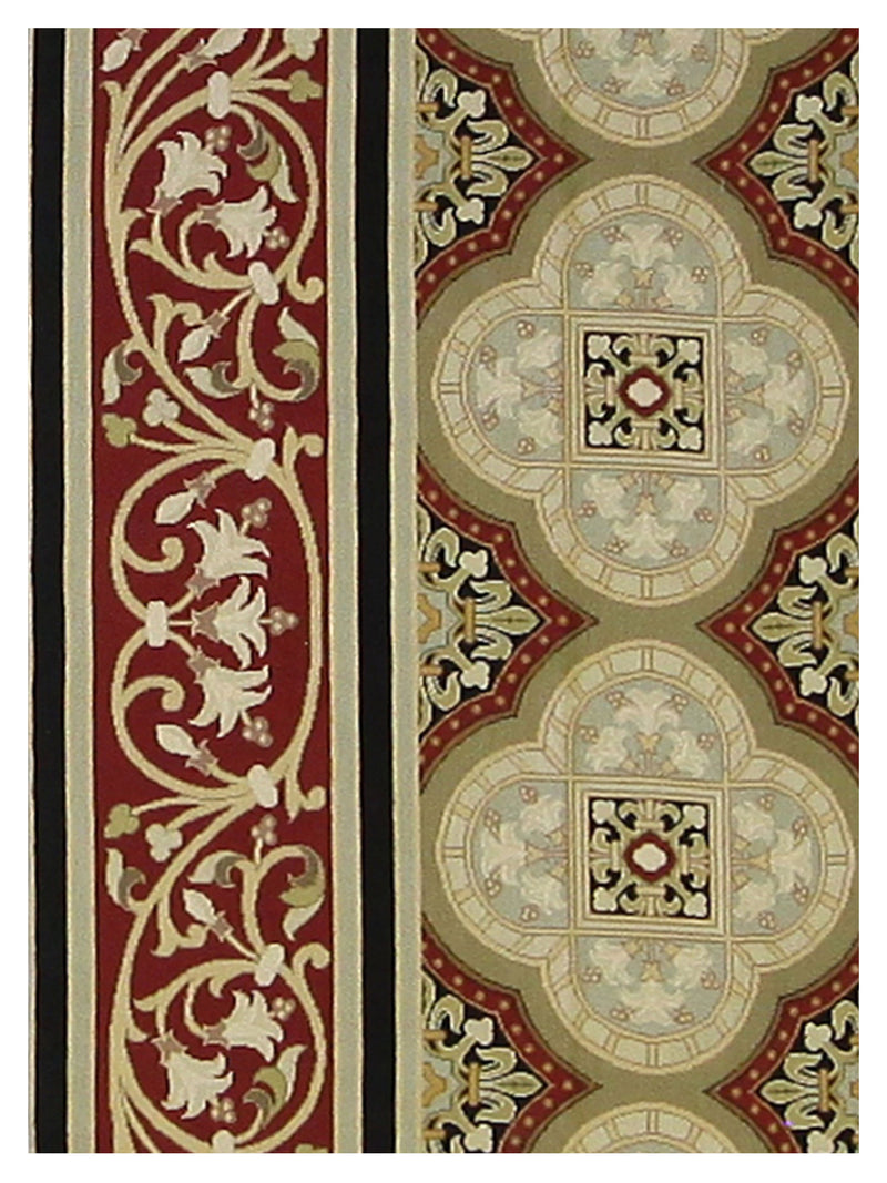 Pacific Needle Point 33755 Beige Red Tapestry Needle Point Rug