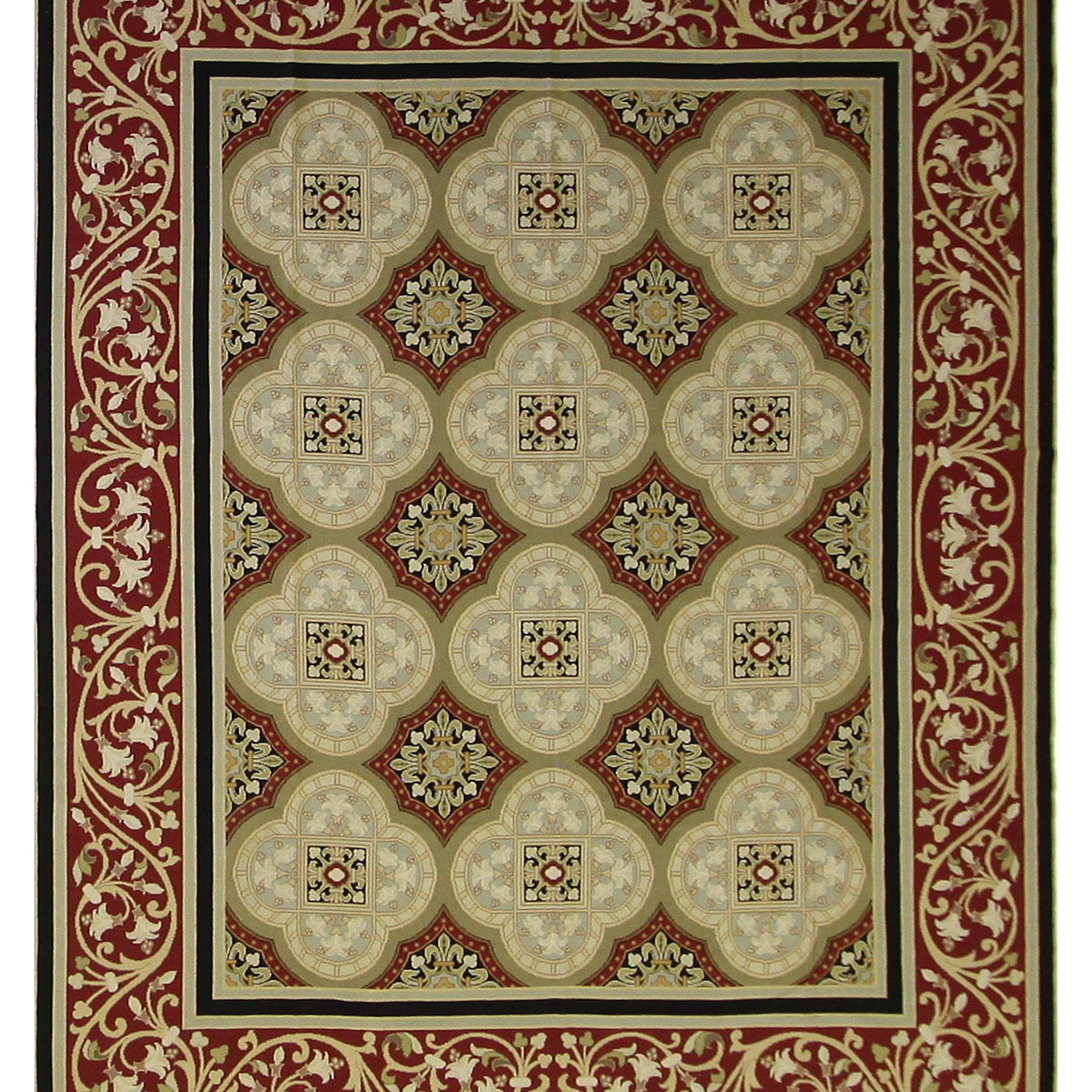 Pacific Needle Point  Beige Red Tapestry