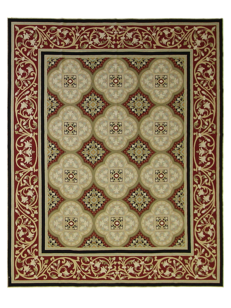 Pacific Needle Point  Beige Red Tapestry