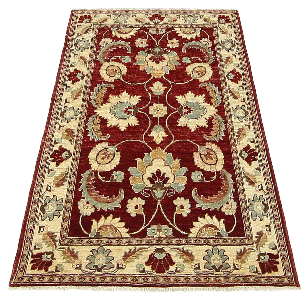 Pacific Ziegler 33894 Red Ivory Transitional Hand Knotted Rug