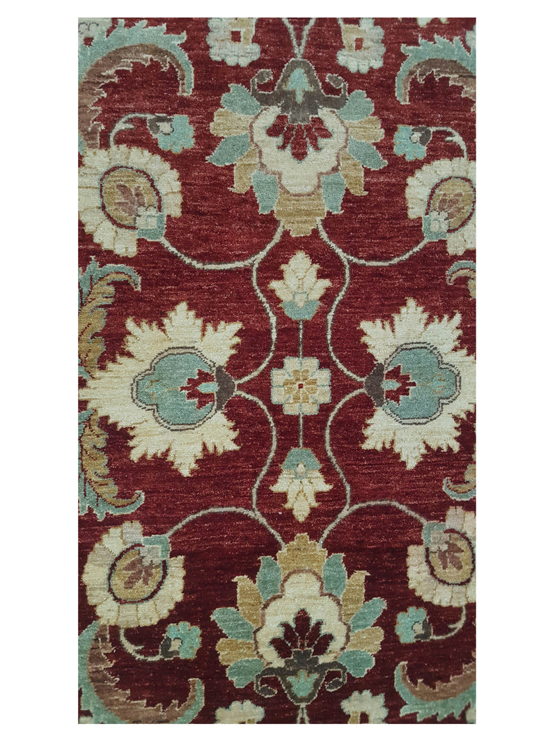 Pacific Ziegler 33894 Red Ivory Transitional Hand Knotted Rug