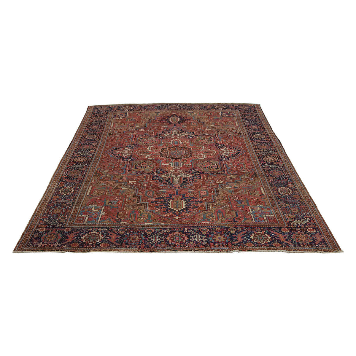 Fasa Antique Heriz 33900 Rust Indigo Traditional Antique Rug