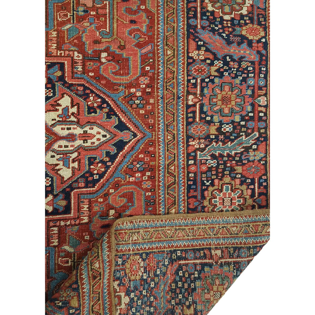 Fasa Antique Heriz 33900 Rust Indigo Traditional Antique Rug