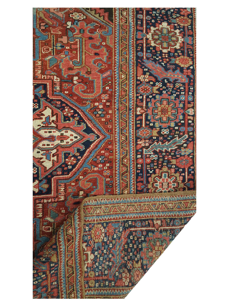 Fasa Antique Heriz 33900 Rust Indigo Traditional Antique Rug