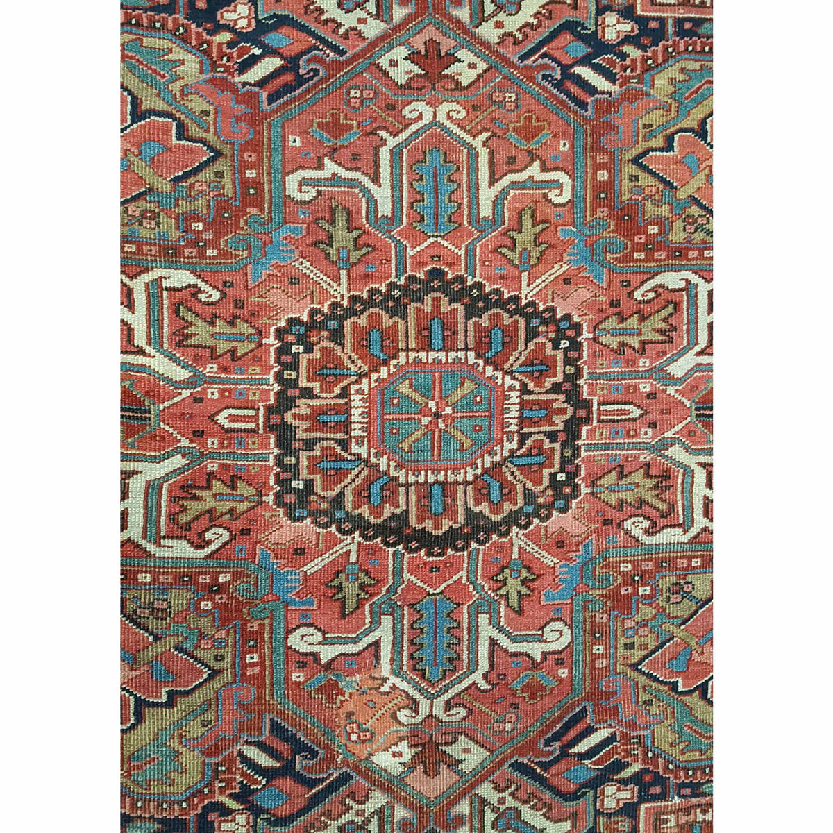 Fasa Antique Heriz 33900 Rust Indigo Traditional Antique Rug