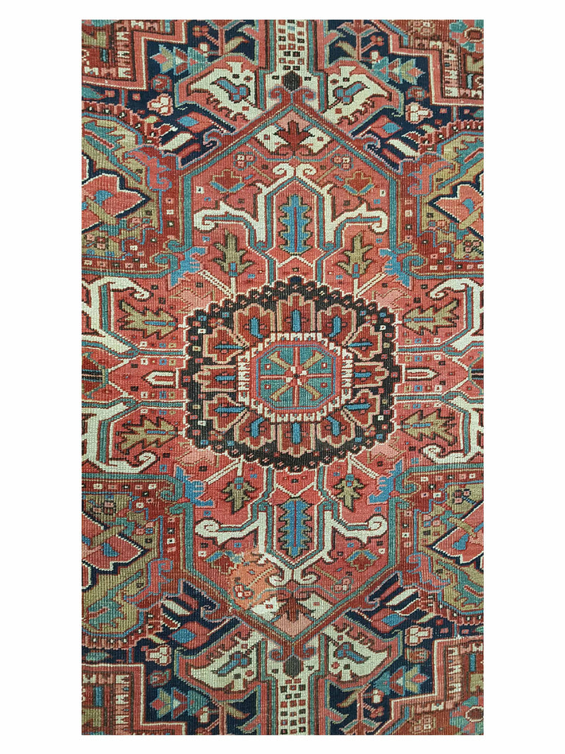 Fasa Antique Heriz 33900 Rust Indigo Traditional Antique Rug