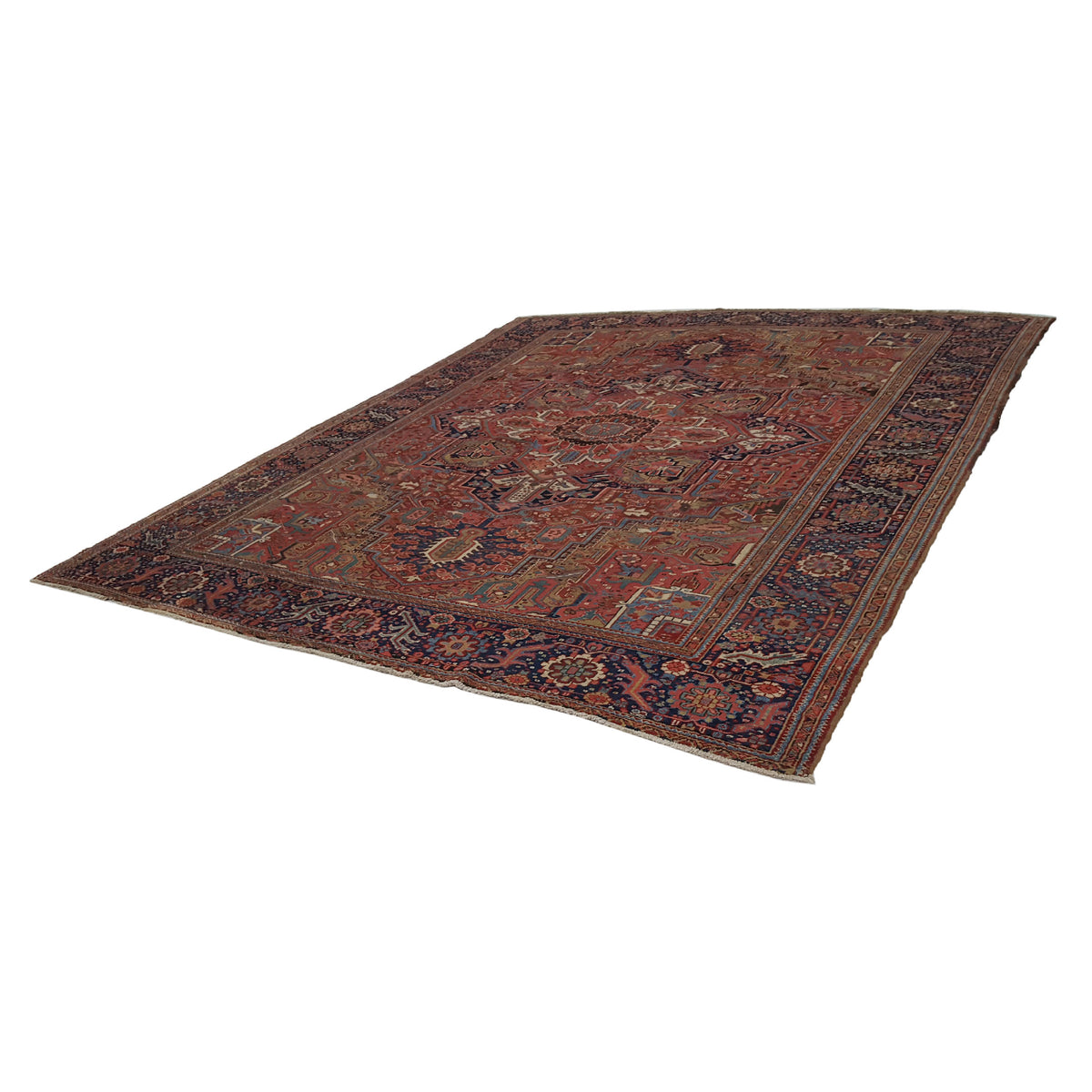 Fasa Antique Heriz 33900 Rust Indigo Traditional Antique Rug