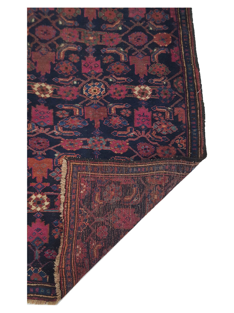 Fasa Antique Kurd 33902 Indigo Rust Traditional Antique Rug