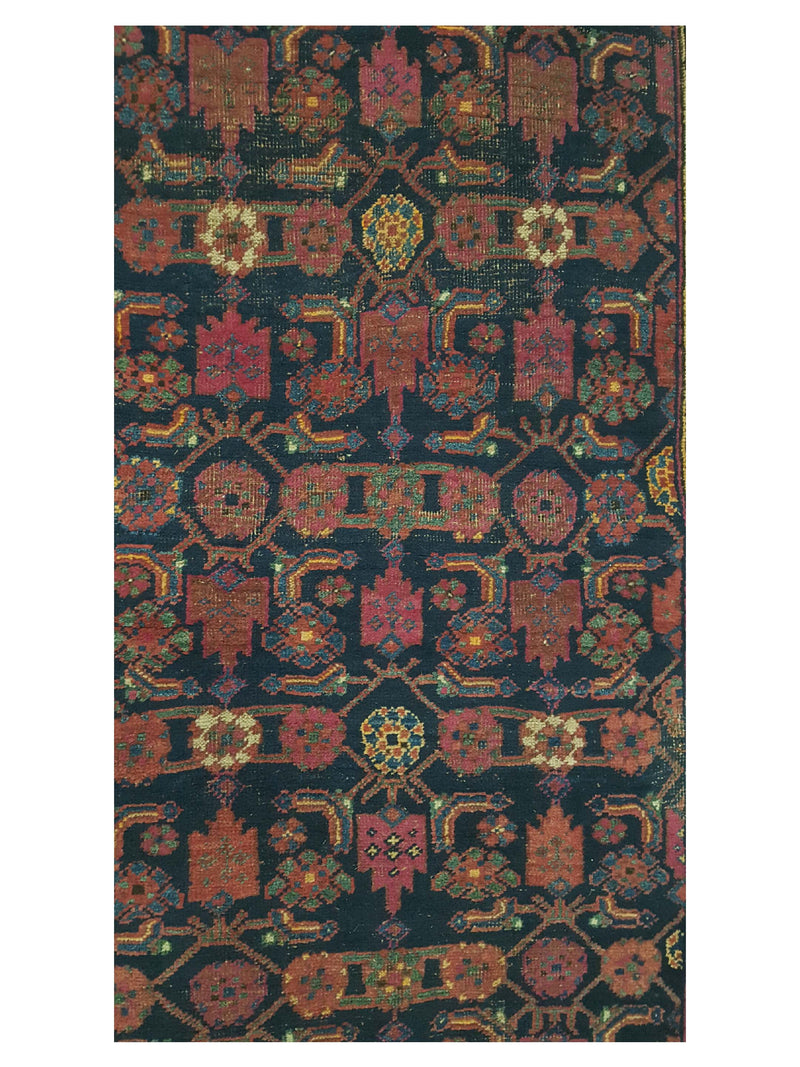 Fasa Antique Kurd 33902 Indigo Rust Traditional Antique Rug