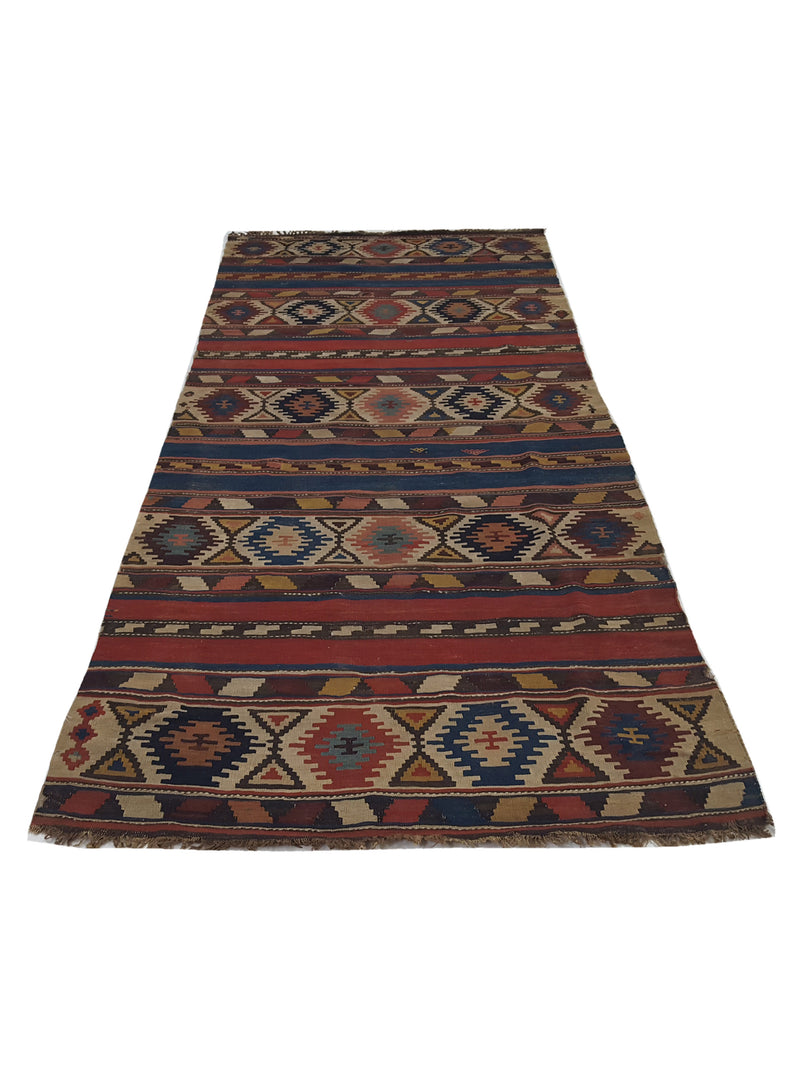 Fasa Antique Shirvan Kilim 33907 Rust Multi Traditional Antique Rug