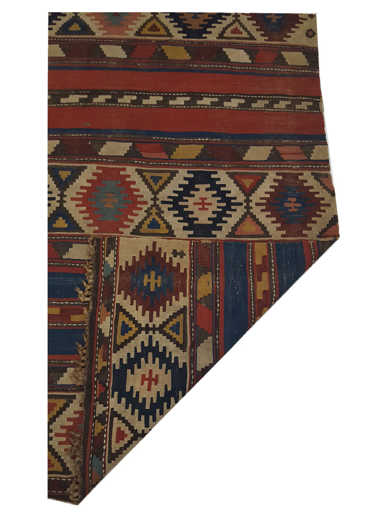 Fasa Antique Shirvan Kilim 33907 Rust Multi Traditional Antique Rug