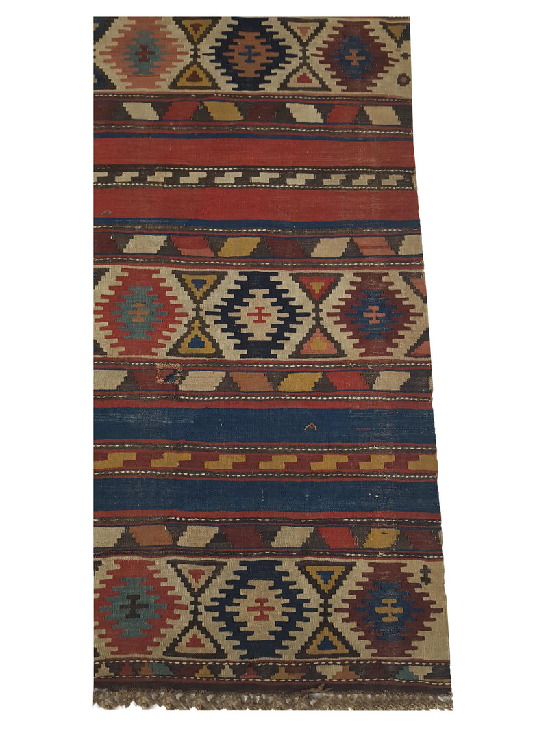Fasa Antique Shirvan Kilim 33907 Rust Multi Traditional Antique Rug