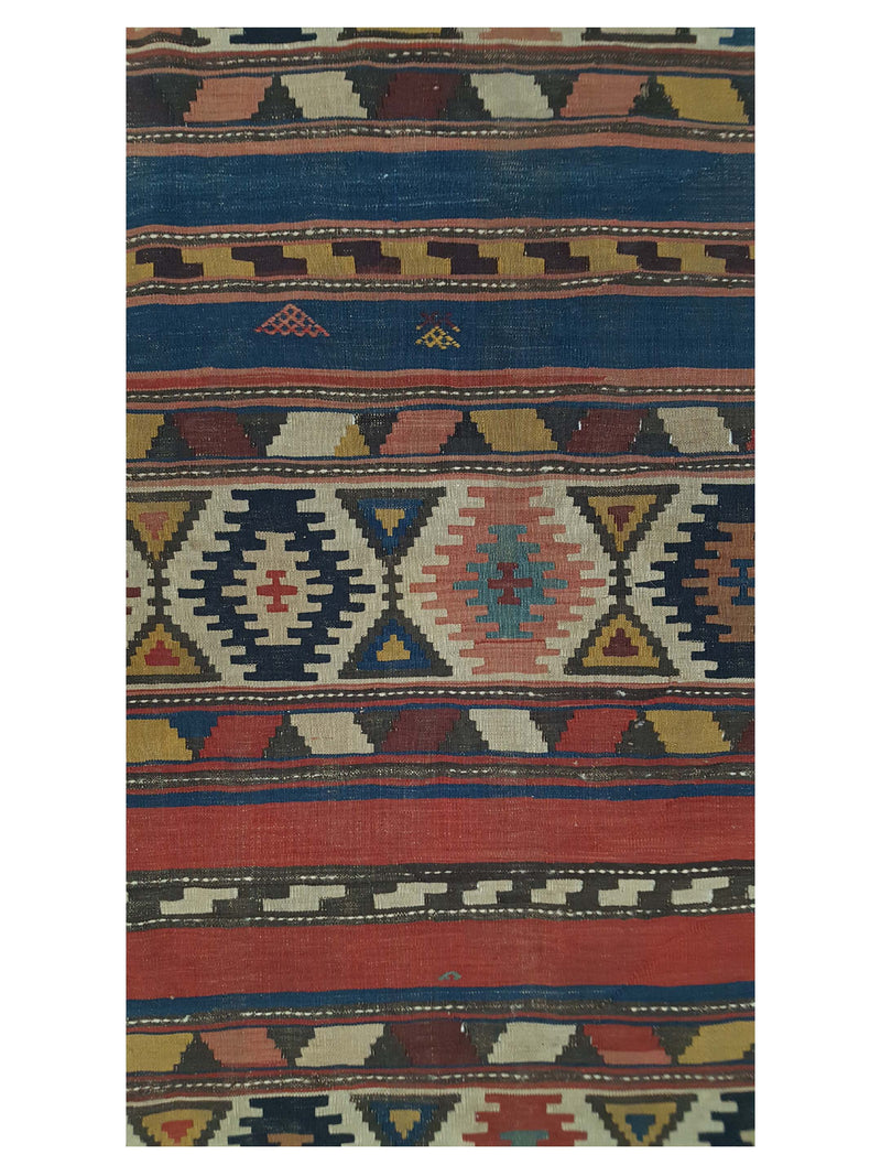 Fasa Antique Shirvan Kilim 33907 Rust Multi Traditional Antique Rug