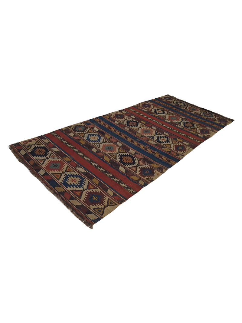 Fasa Antique Shirvan Kilim 33907 Rust Multi Traditional Antique Rug