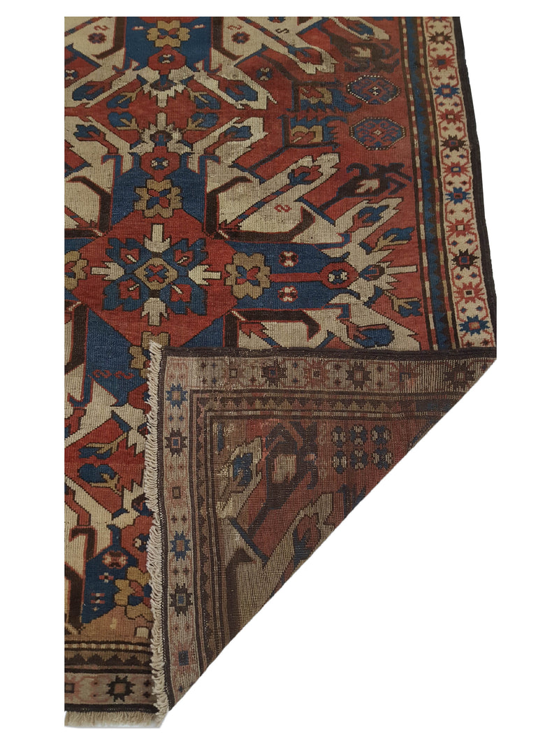 Fasa Antique Kazak 33910 Rust Ivory Traditional Antique Rug
