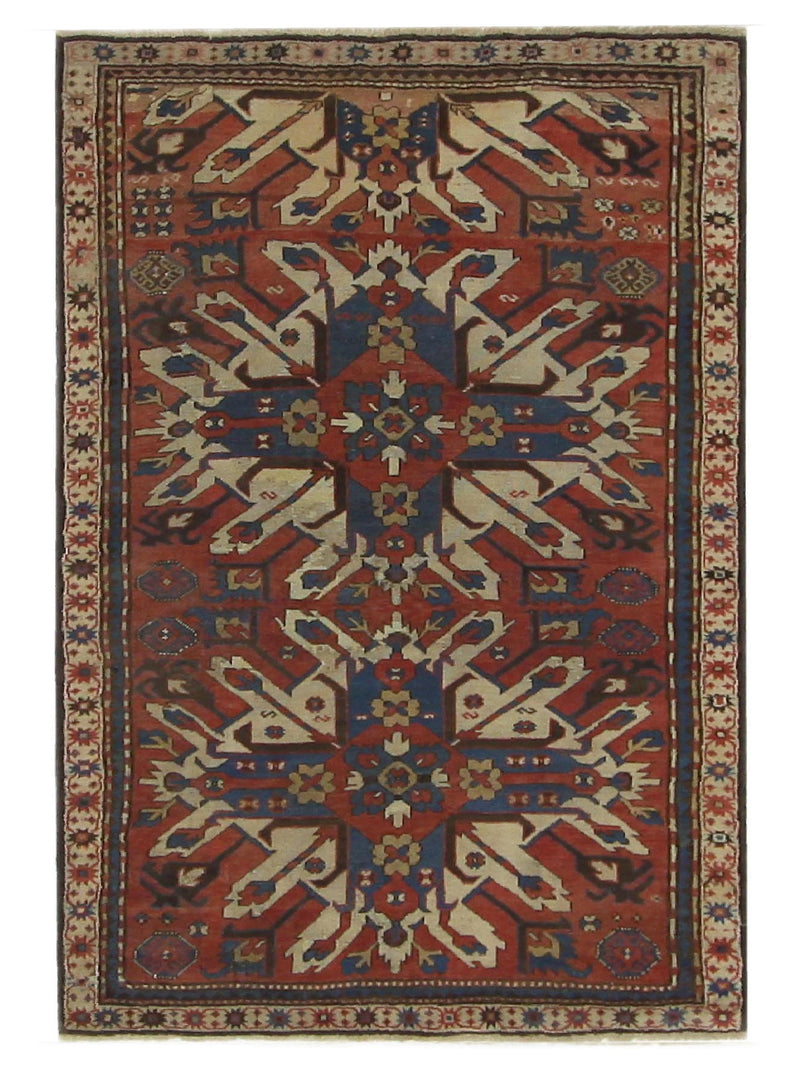 Fasa Antique Kazak  Rust Ivory Traditional