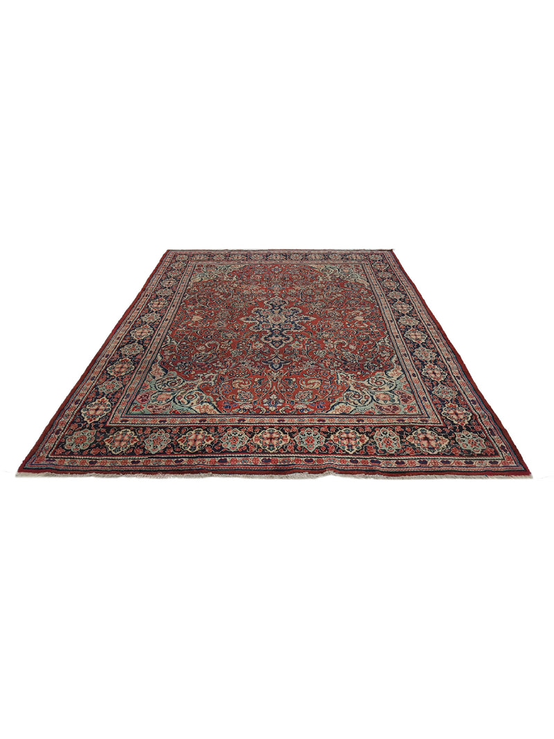 Fasa Antique Mahal 33915 Rust Blue Traditional Antique Rug
