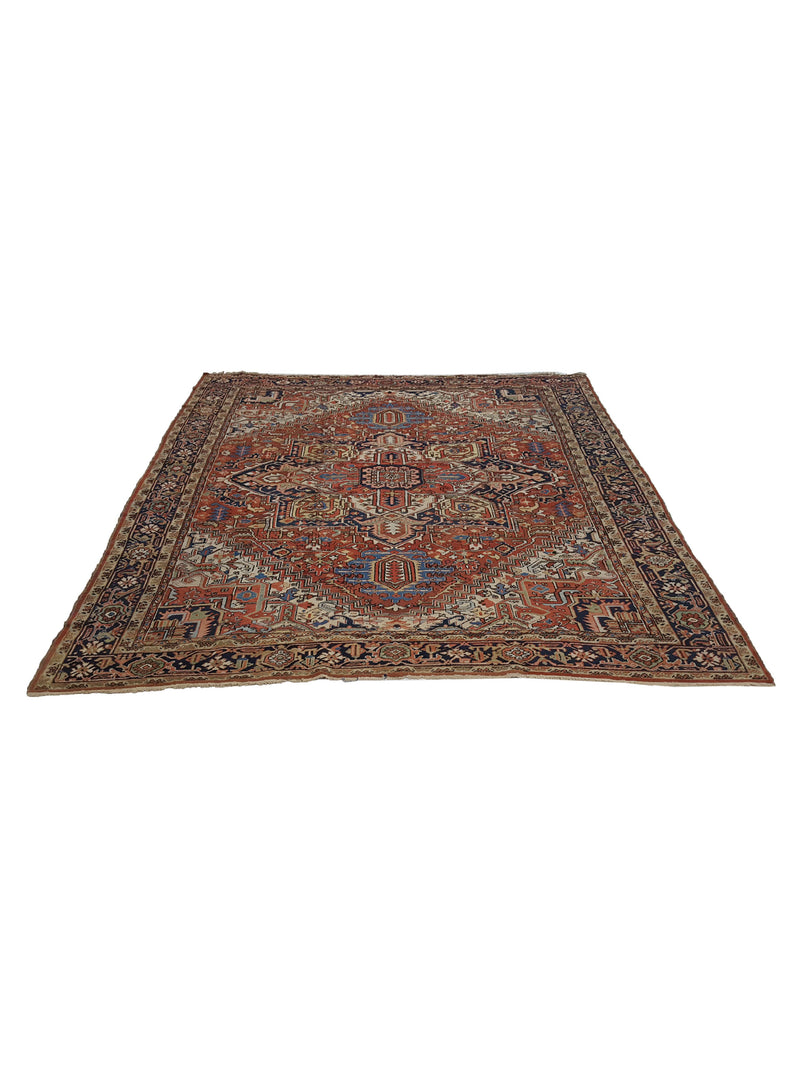 Fasa Antique Heriz 33916 Rust Indigo Traditional Antique Rug