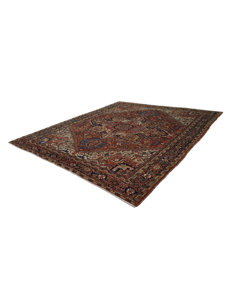 Fasa Antique Heriz 33916 Rust Indigo Traditional Antique Rug
