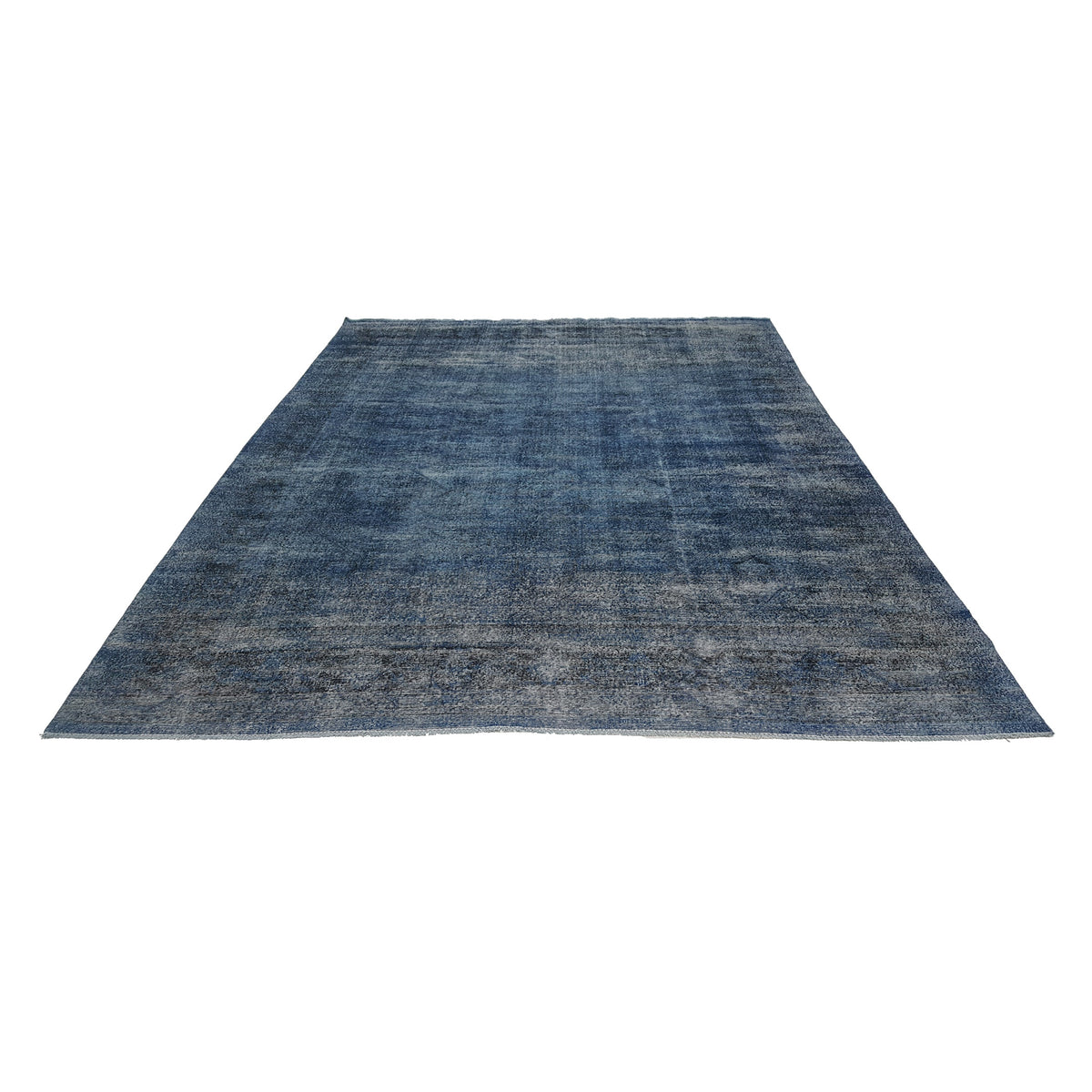 Pacific Vintage Overdyed 33917 Blue Blue Vintage Hand Knotted Rug