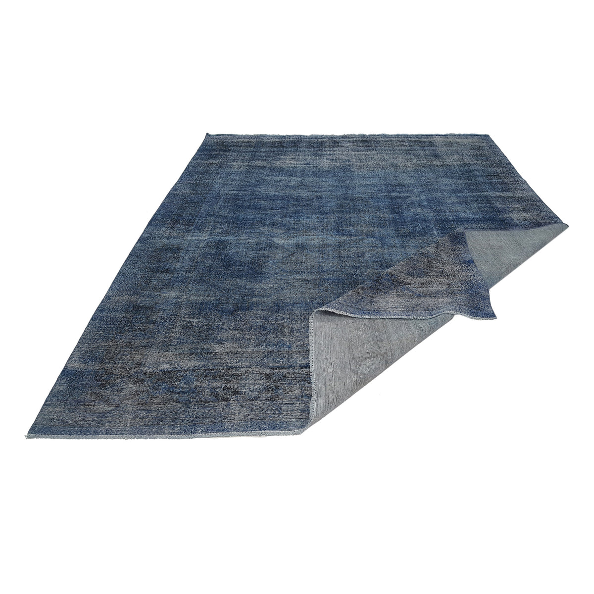 Pacific Vintage Overdyed 33917 Blue Blue Vintage Hand Knotted Rug