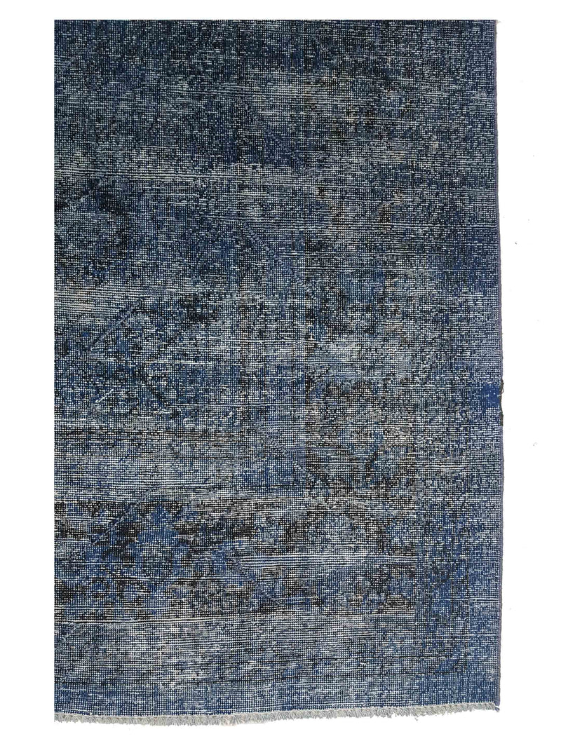 Pacific Vintage Overdyed 33917 Blue Blue Vintage Hand Knotted Rug
