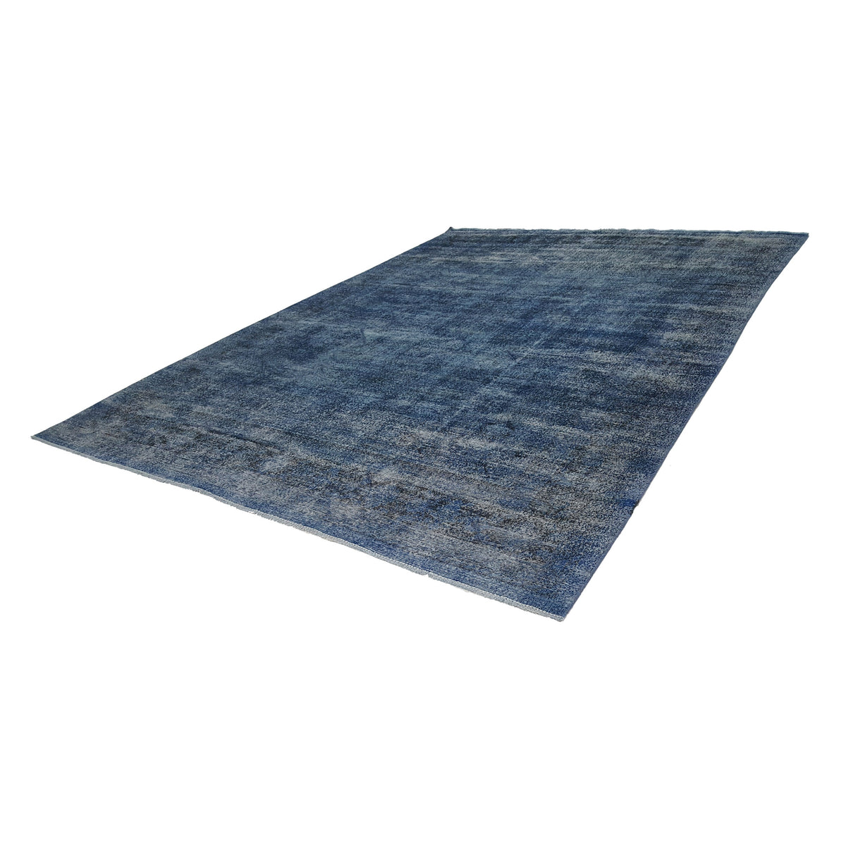 Pacific Vintage Overdyed 33917 Blue Blue Vintage Hand Knotted Rug