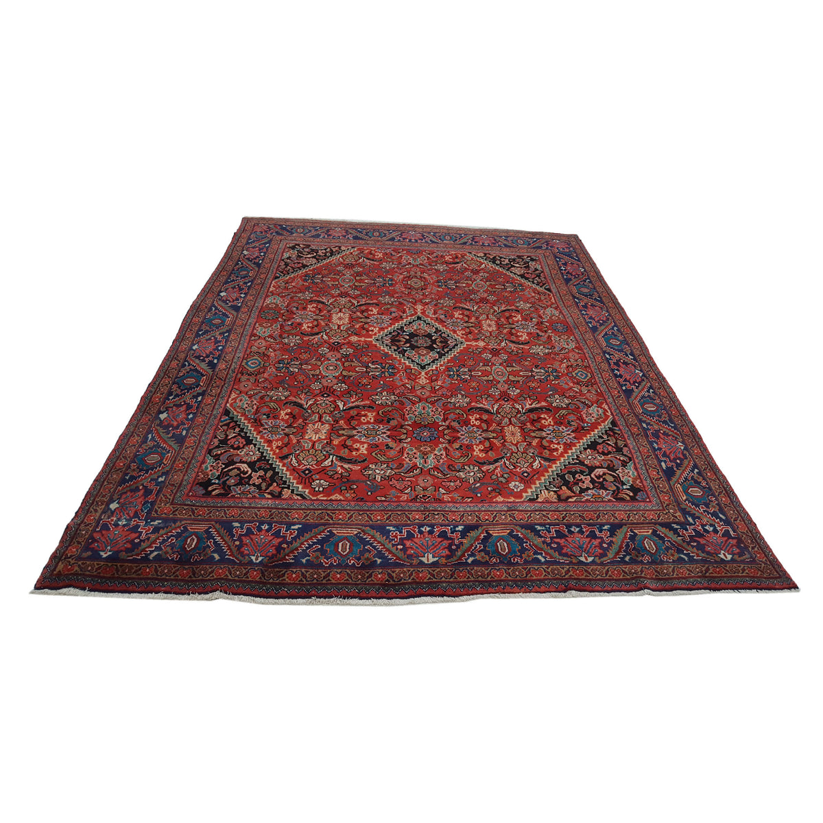 Fasa Persian 33921 Red Indigo Traditional Semi Antique Rug