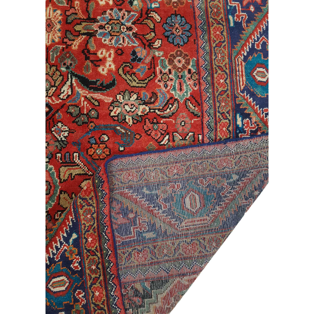 Fasa Persian 33921 Red Indigo Traditional Semi Antique Rug
