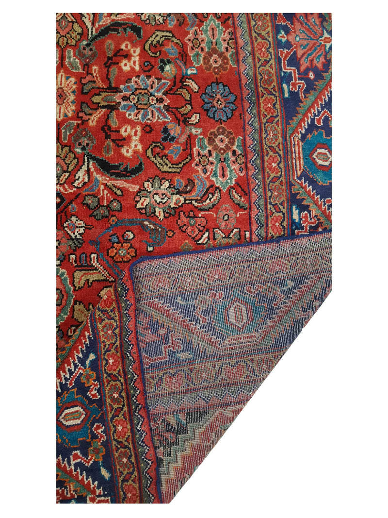 Fasa Persian 33921 Red Indigo Traditional Semi Antique Rug