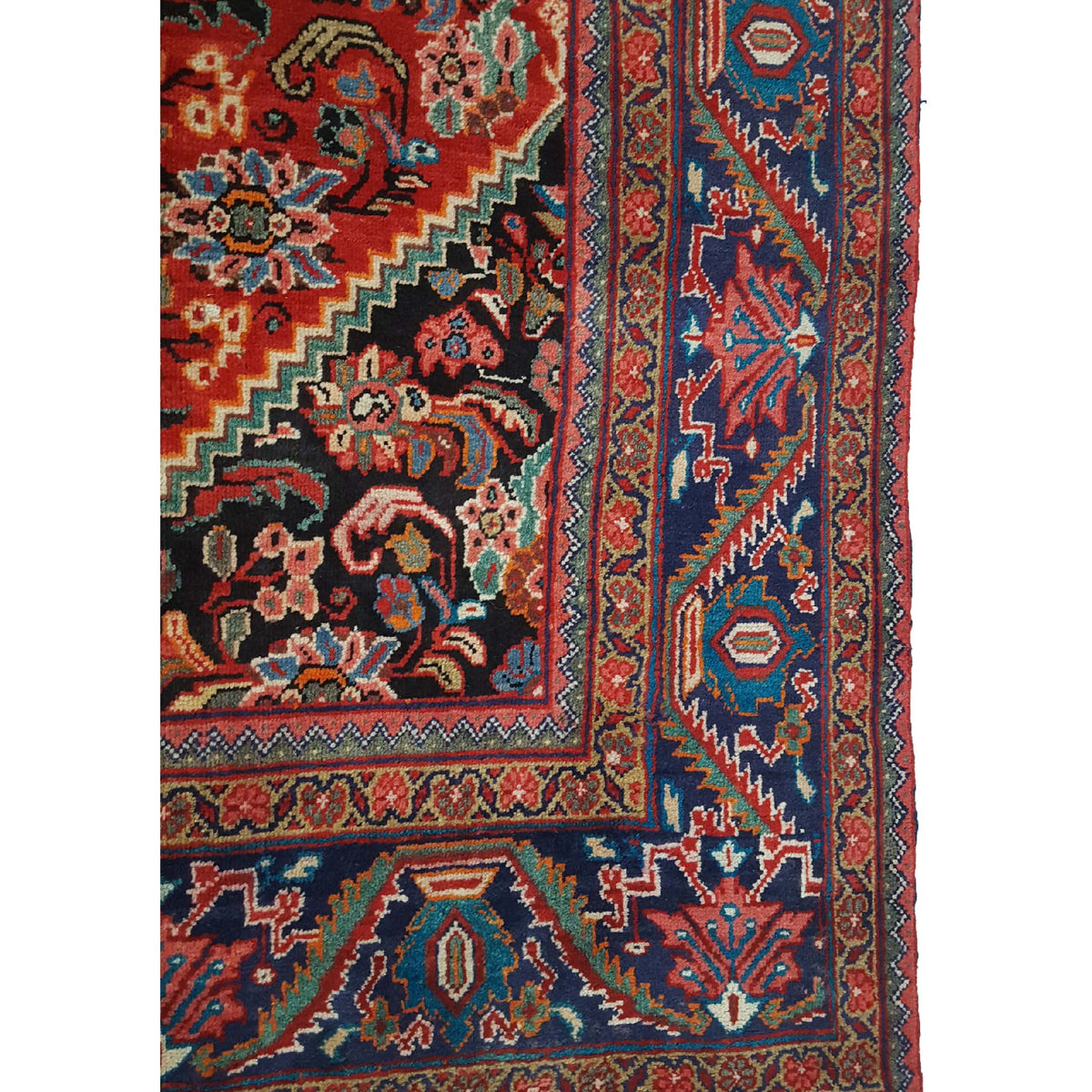 Fasa Persian 33921 Red Indigo Traditional Semi Antique Rug
