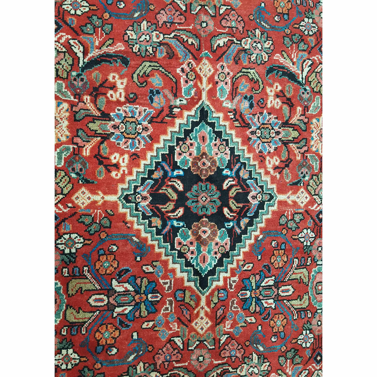 Fasa Persian 33921 Red Indigo Traditional Semi Antique Rug
