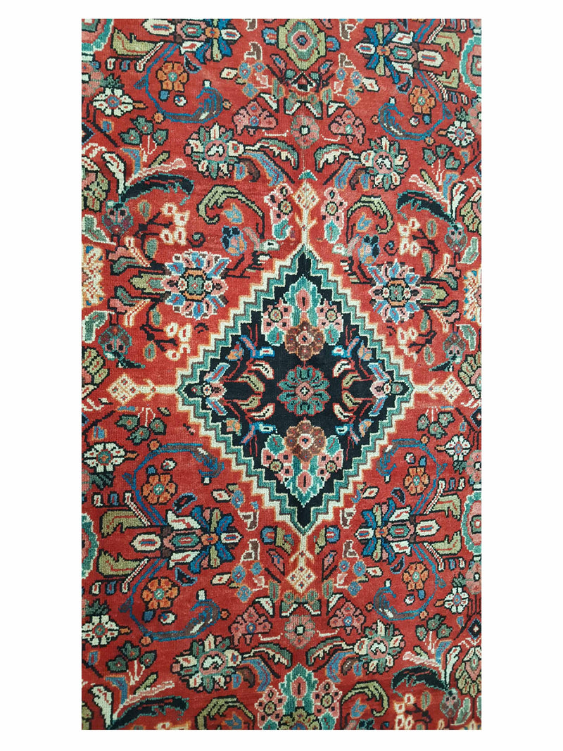 Fasa Persian 33921 Red Indigo Traditional Semi Antique Rug
