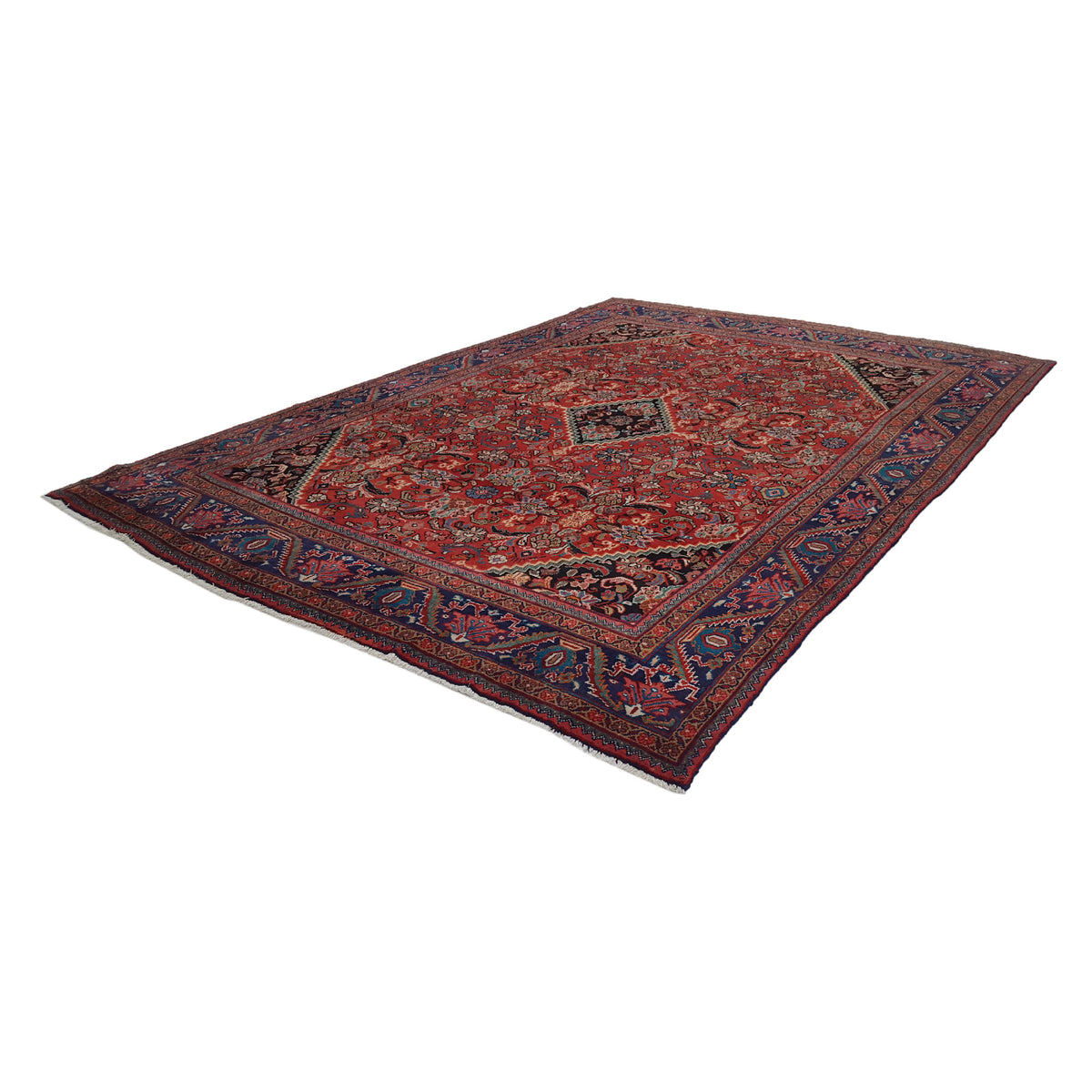 Fasa Persian 33921 Red Indigo Traditional Semi Antique Rug
